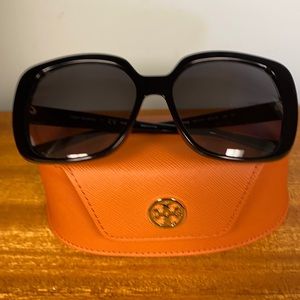 Tory Burch Reva square sunglasses, never worn. Black. New.